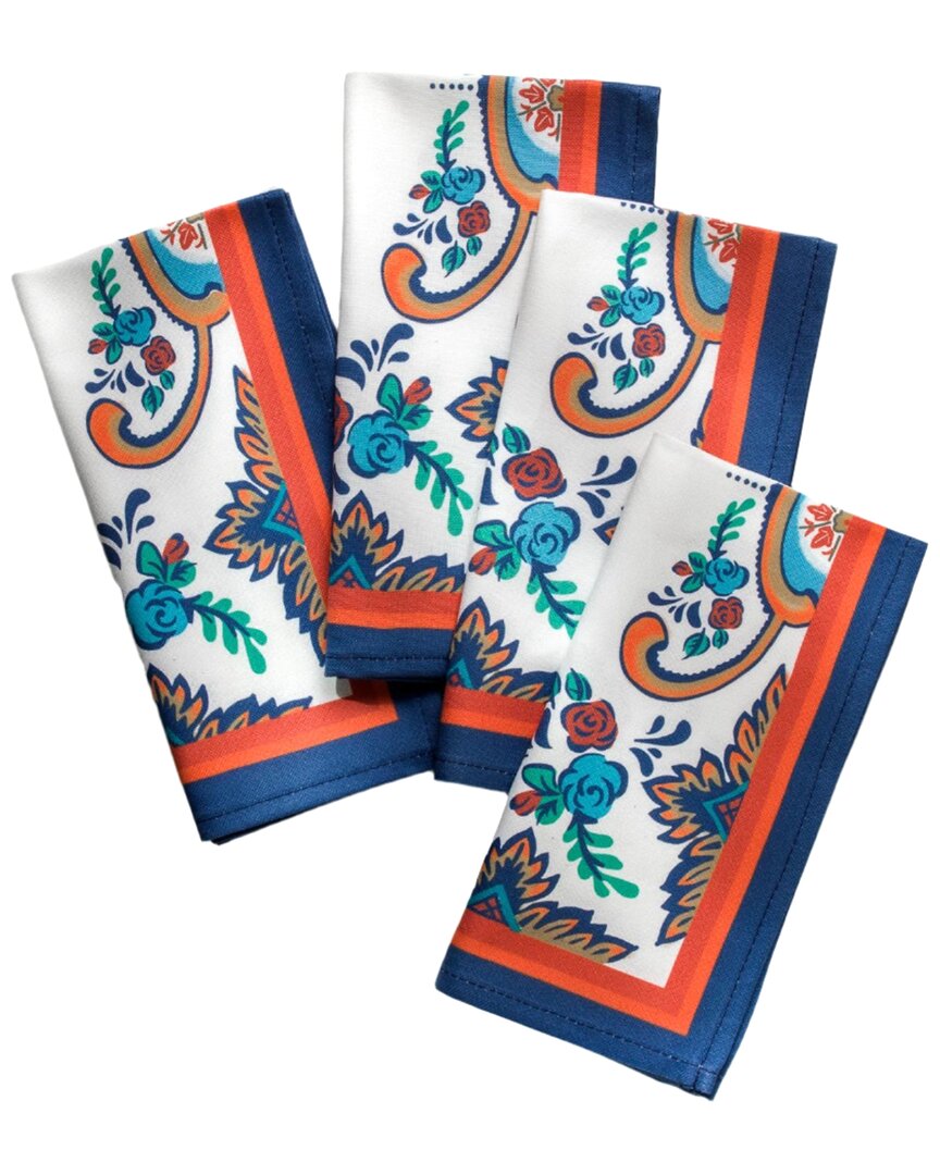 Euro Ceramica Set Of 4 Zanzibar Napkins In Multi