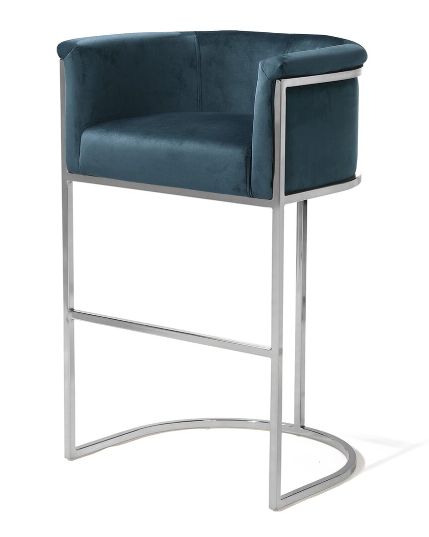 Chic Home Cyrene Bar Stool With Chrome Legs In Teal