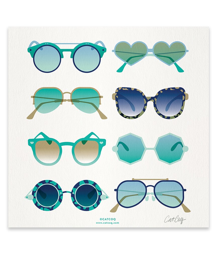 Icanvas Turquoise Sunglasses Print On Acrylic Glass By Cat Coquillette