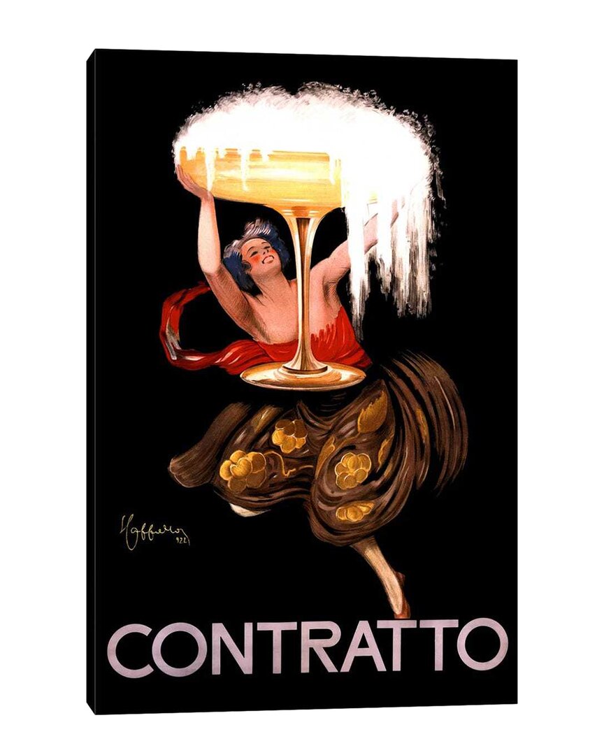 Icanvas Contratto Champagne Vintage Advertisement By Leonetto Cappiello Wall Art