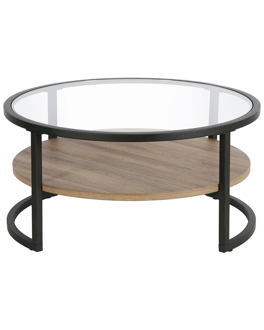 Abraham + Ivy Winston & Rustic Round Coffee Table In Black