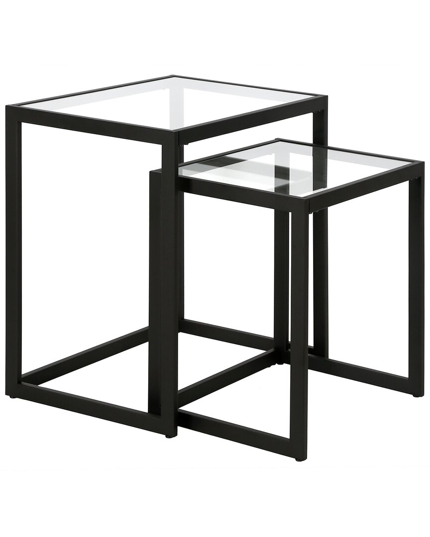 Abraham + Ivy Rocco Nesting Side Table Set In Black