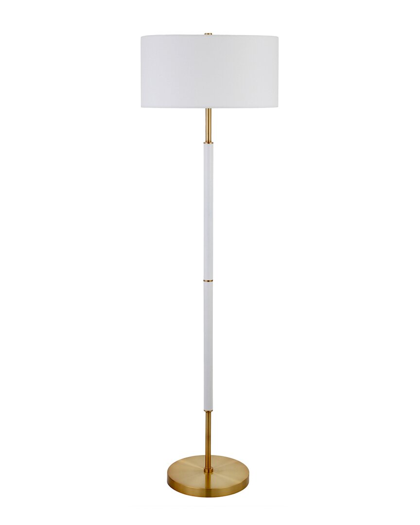 Abraham + Ivy Simone Matte White & Brass 2-bulb Floor Lamp
