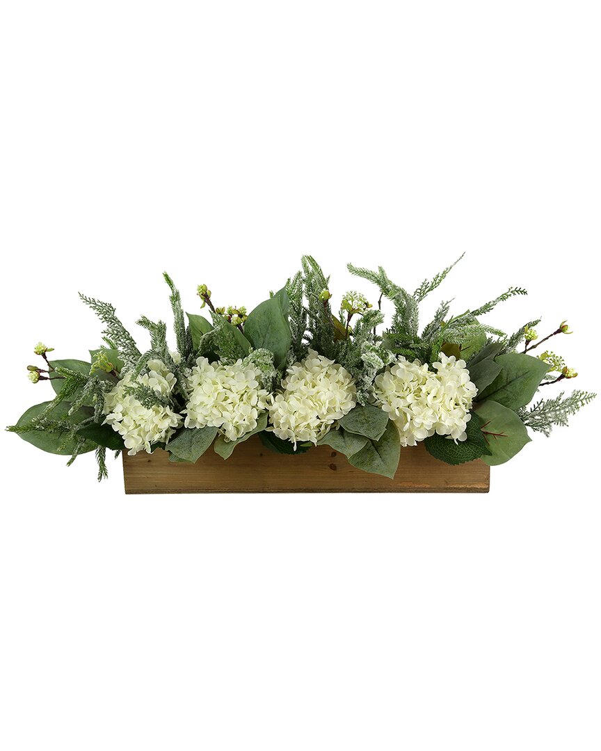 Creative Displays Handmade Farmhouse Holiday Centerpiece In Wood Planter In Green