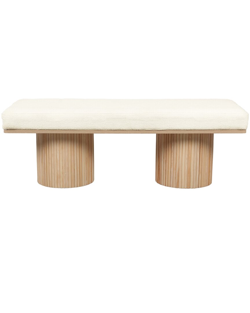 Tov Furniture Sagano Dyed-yarn Bench In White