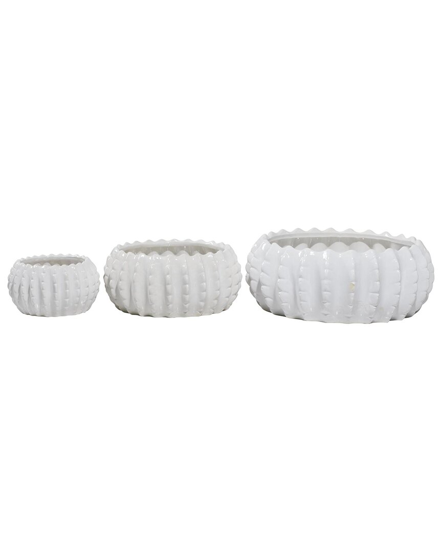 Peyton Lane Set Of 3 Ceramic Indoor/outdoor Planters