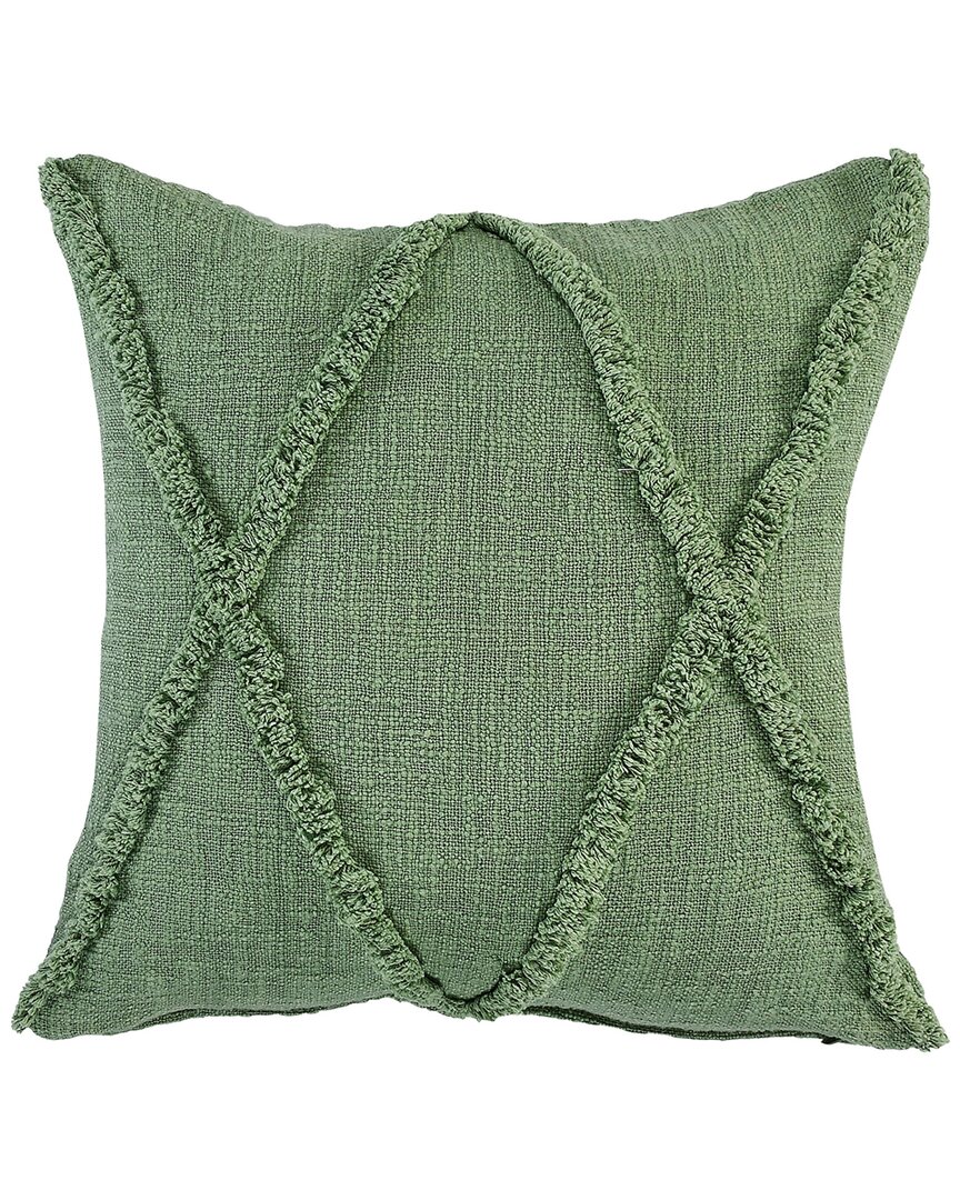 Lr Home Shena Solid Decorative Diamond Tufted Throw Pillow In Green