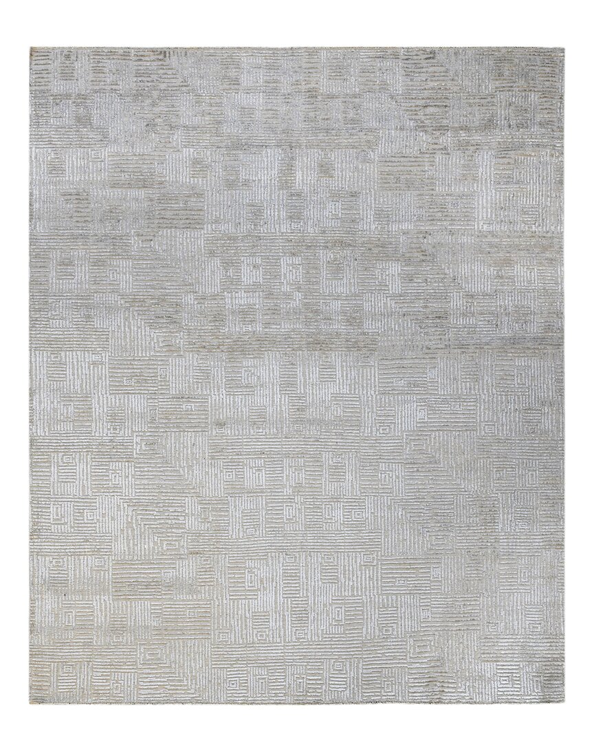 Ar Rugs Quincy Hand-knotted Wool-blend Rug In Ivory