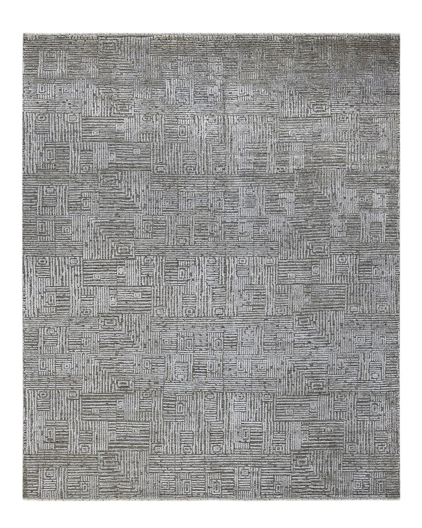 Ar Rugs Quincy Hand-knotted Wool-blend Rug In Smoke