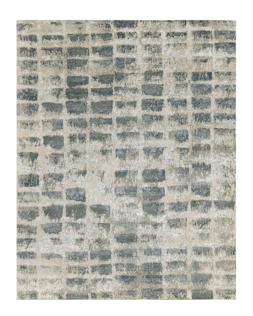 Ar Rugs Shiarra Hand-knotted Wool-blend Rug In Silver