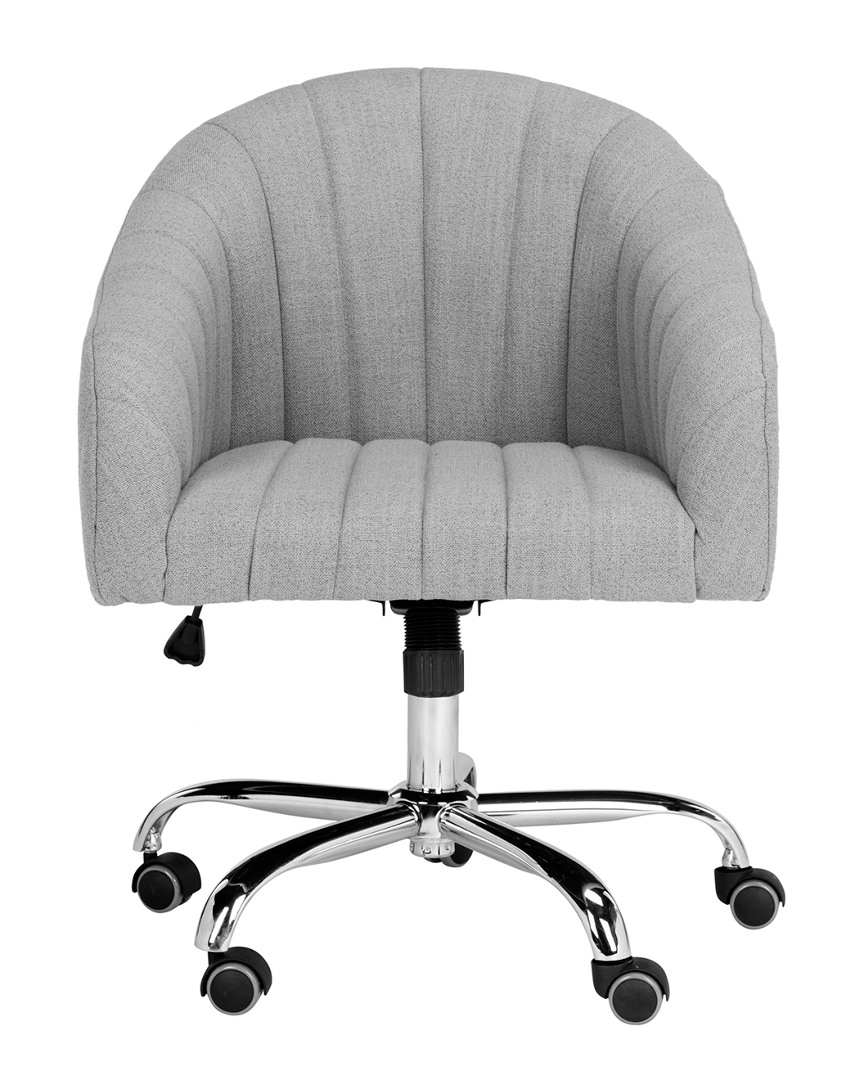 Safavieh Themis Linen Chrome Leg Swivel Office Chair