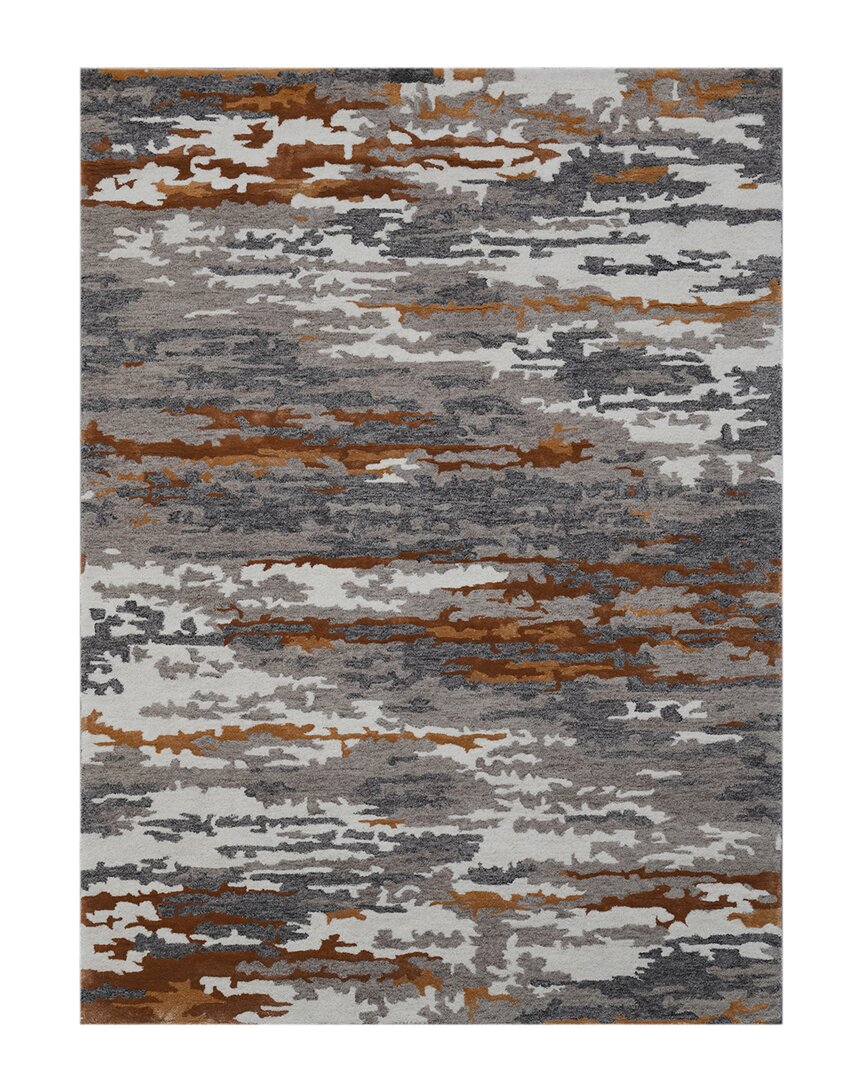 Ar Rugs Abegail Hand-tufted Wool-blend Rug In Orange
