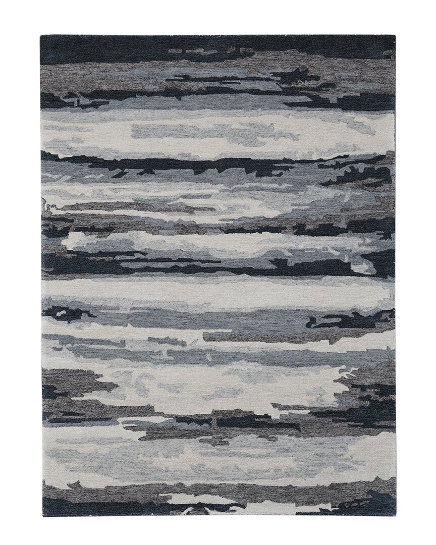 Ar Rugs Abegail Hand-tufted Wool-blend Rug In Grey