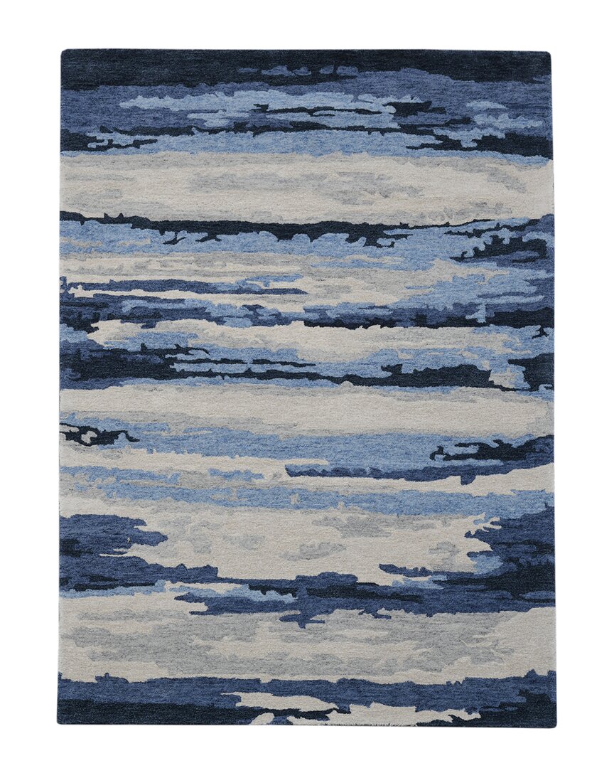 Ar Rugs Abegail Hand-tufted Wool-blend Rug In Blue