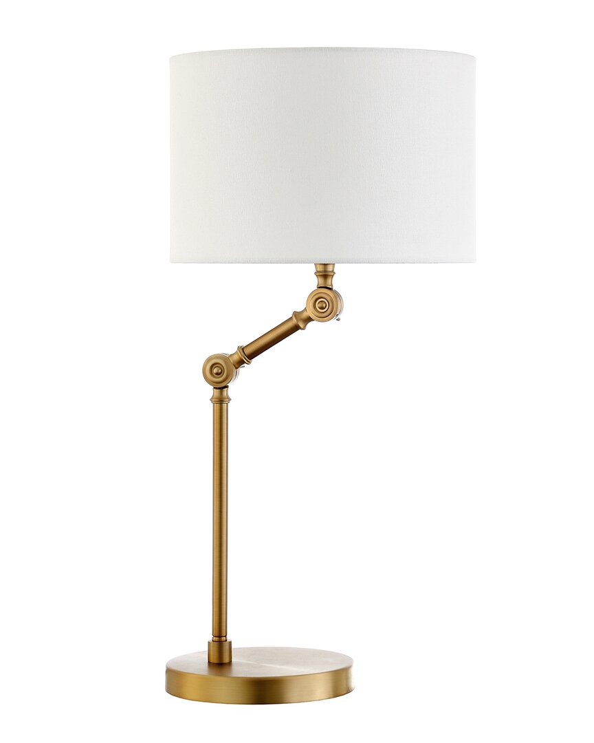 Abraham + Ivy Lucas Brushed Brass Adjustable Table Lamp In Gold