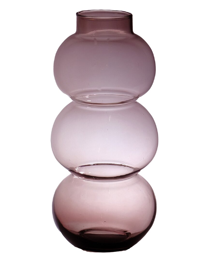 Bidkhome Round Trio Low Neck Mouthblown Recycled Glass Vase