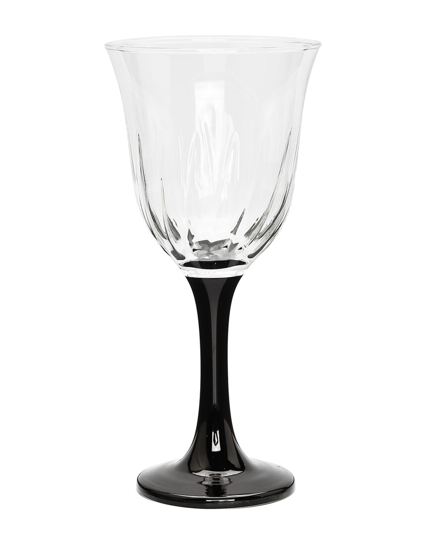 Shop Alice Pazkus Set Of 6 Black Footed Water Glasses