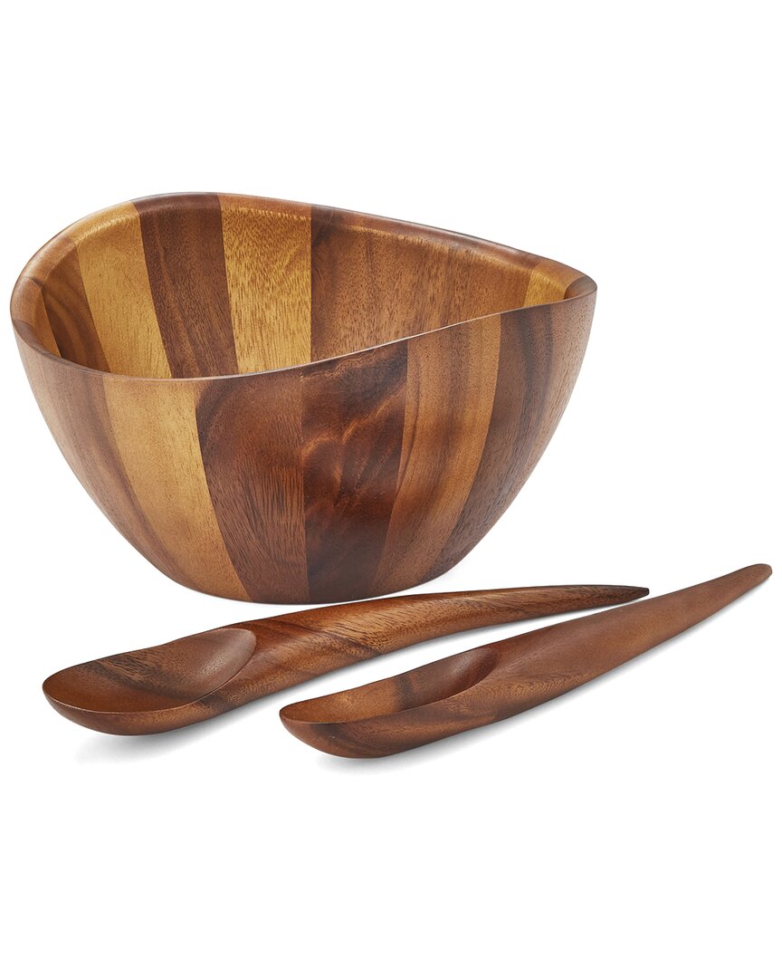 Nambe Nambé Harmony 3pc Salad Set In Brown