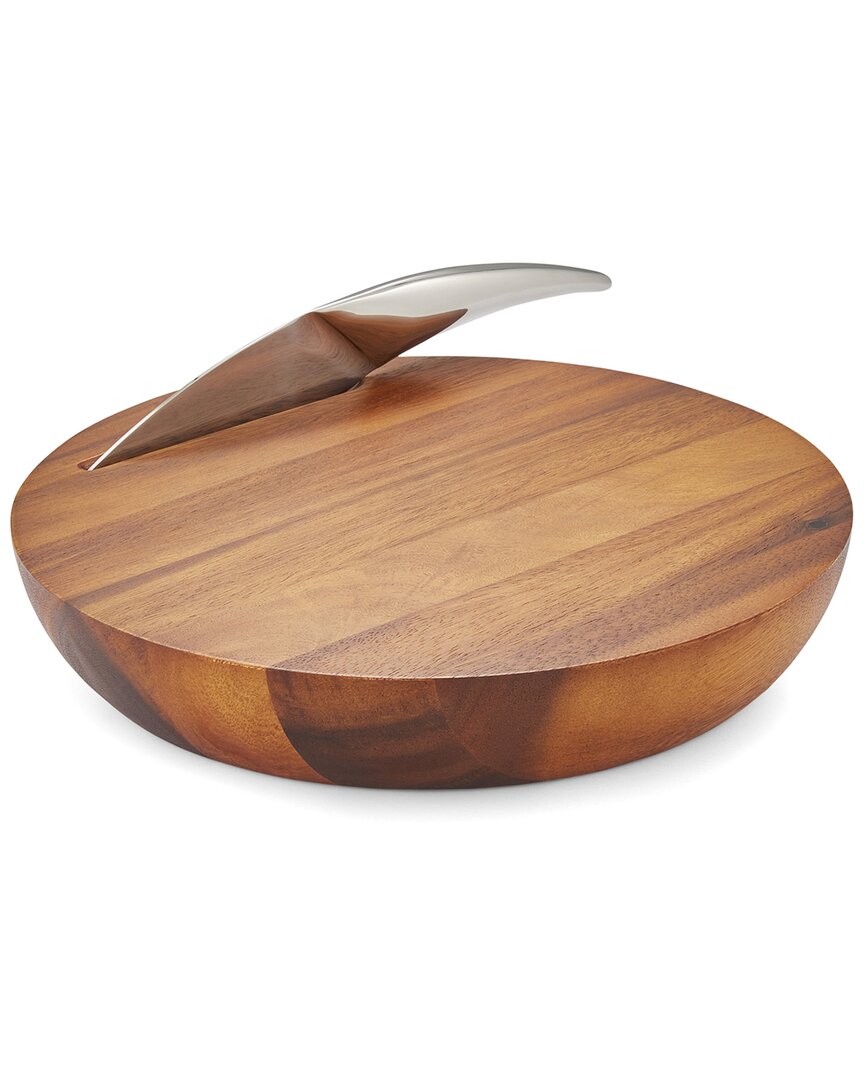 Shop Nambe Nambé Harmony Cheese Board With Knife In Brown