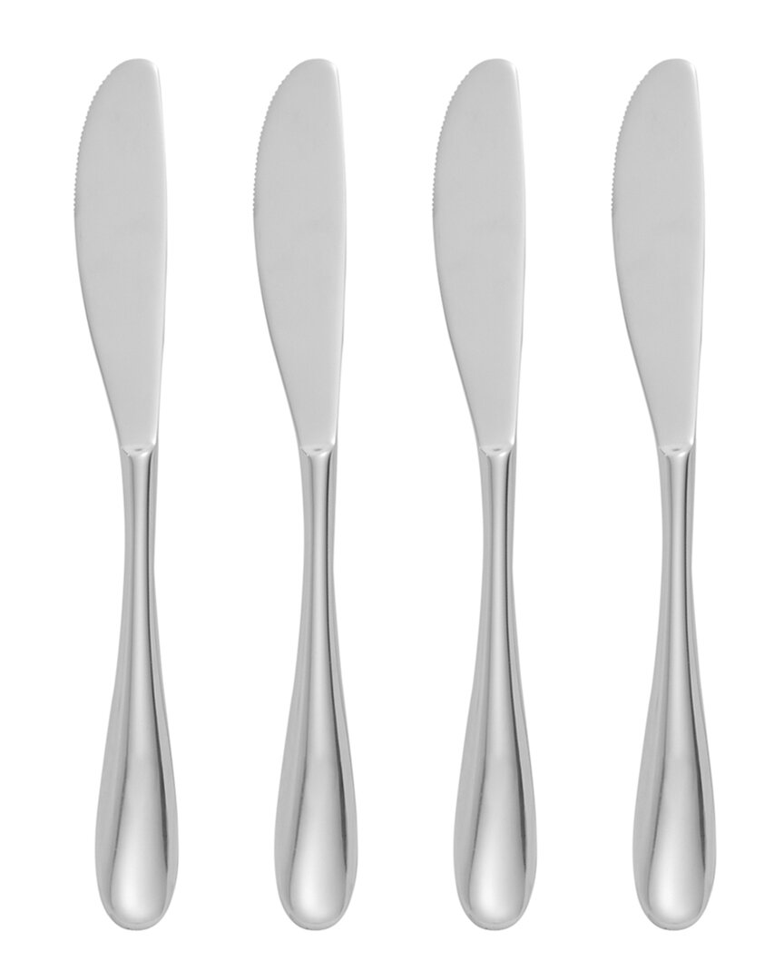 Shop Nambe Nambé Paige Butter/cheese Knives (set Of 4) In Silver