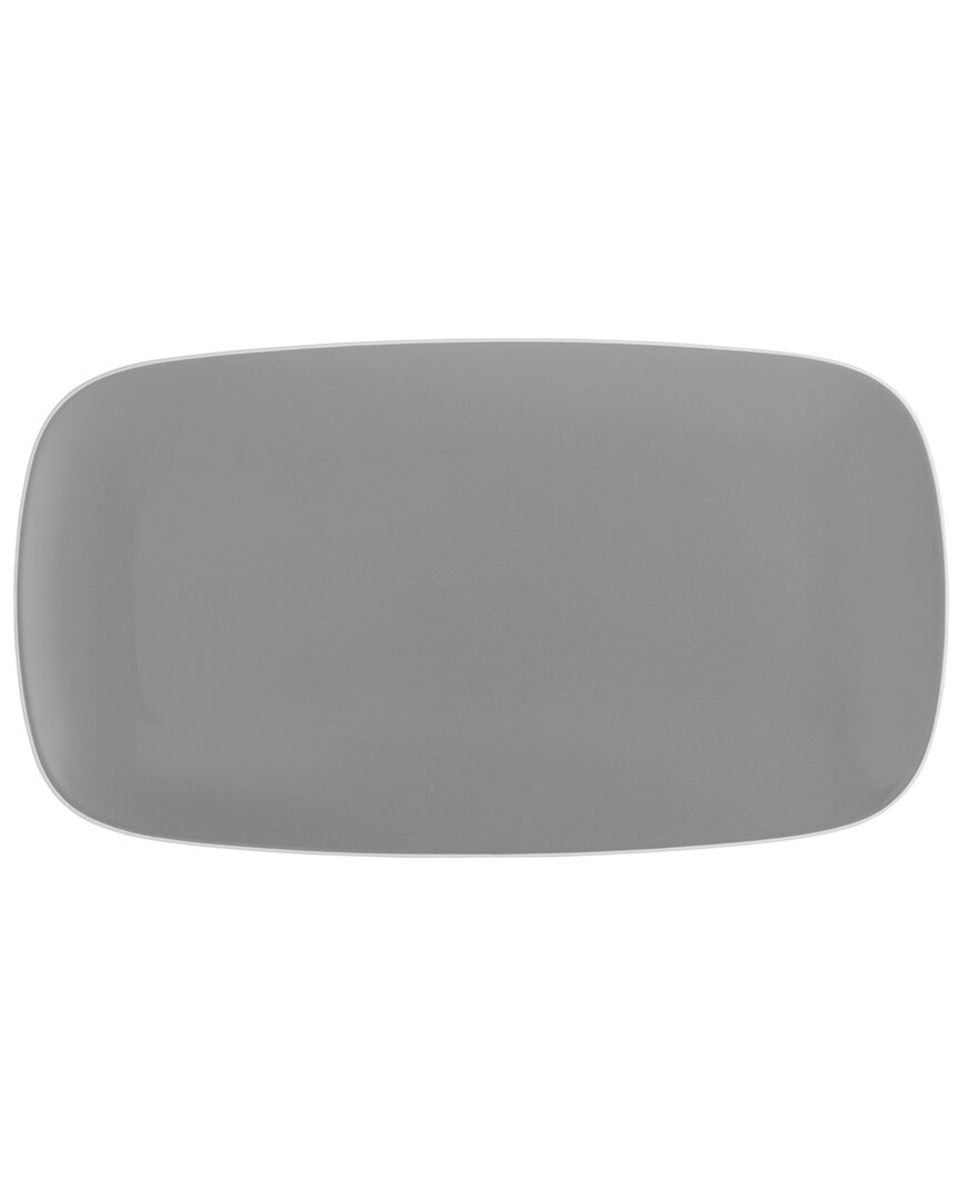 Shop Nambe Nambé Pop Slate Soft Rectangular Platter In Grey