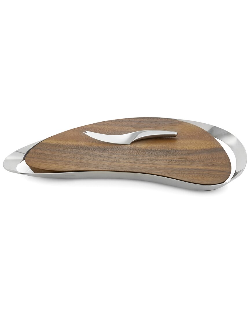 Shop Nambe Nambé Pulse Cheese Board With Knife In Brown