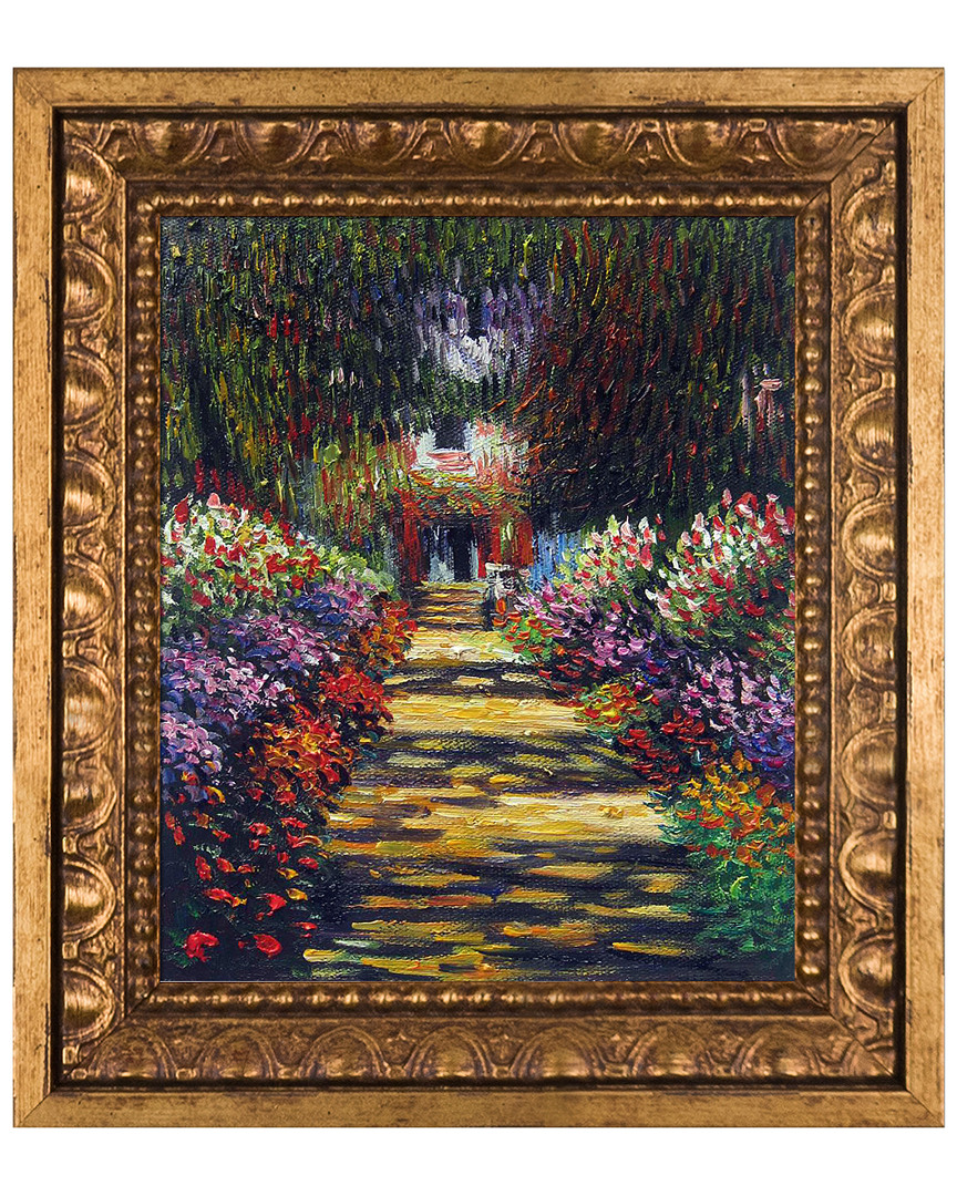 Overstock Art Garden Path At Giverny Framed Oil Reproduction Of An Original Painting By Claude Monet
