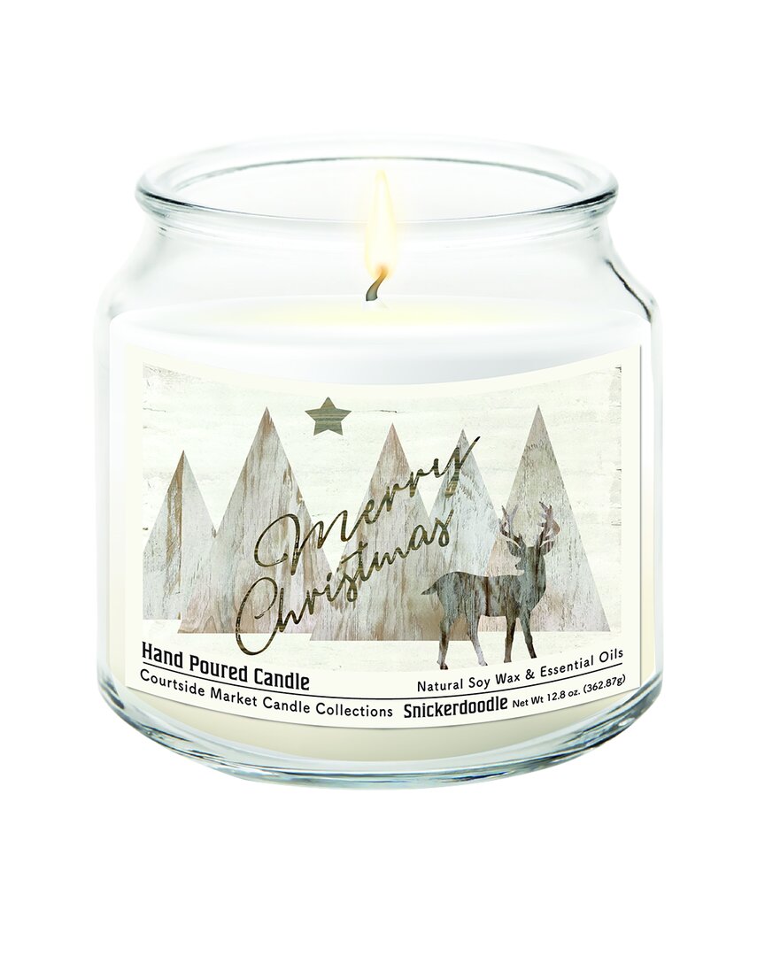 Courtside Market Wall Decor Courtside Market Merry Christmas Deer Hand-poured Soy Wax Candle In Multi