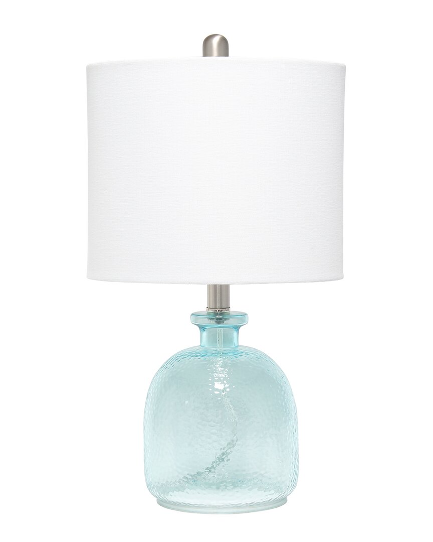Shop Lalia Home Clear Blue Hammered Glass Jar Table Lamp