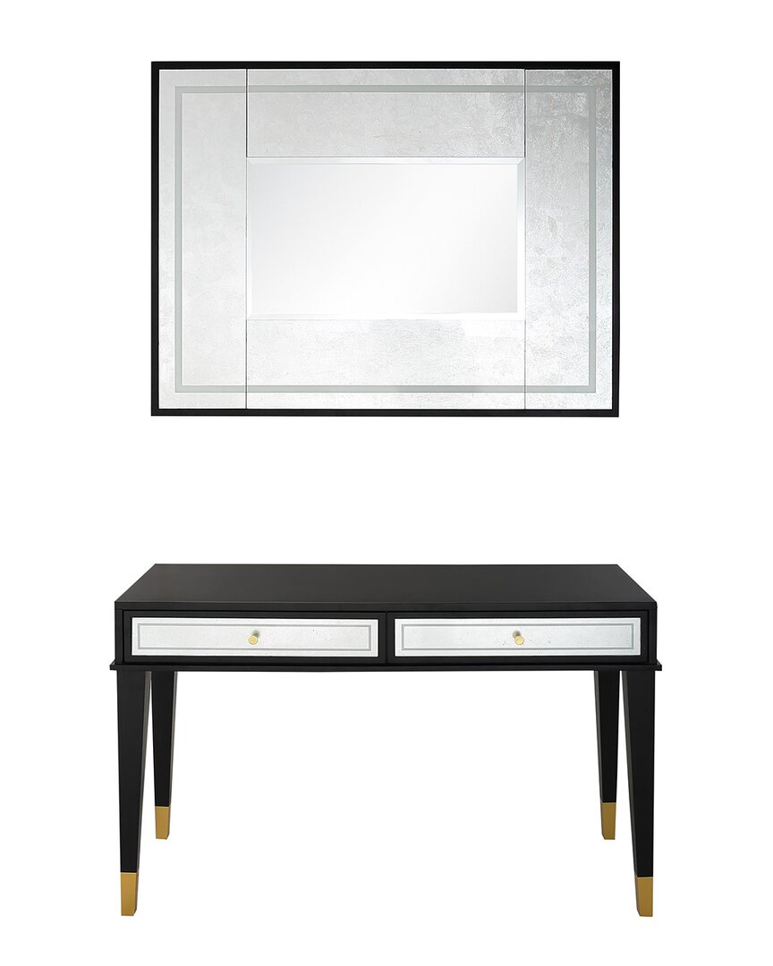 Camden Isle Makalu Wall Mirror & Console Table In Black