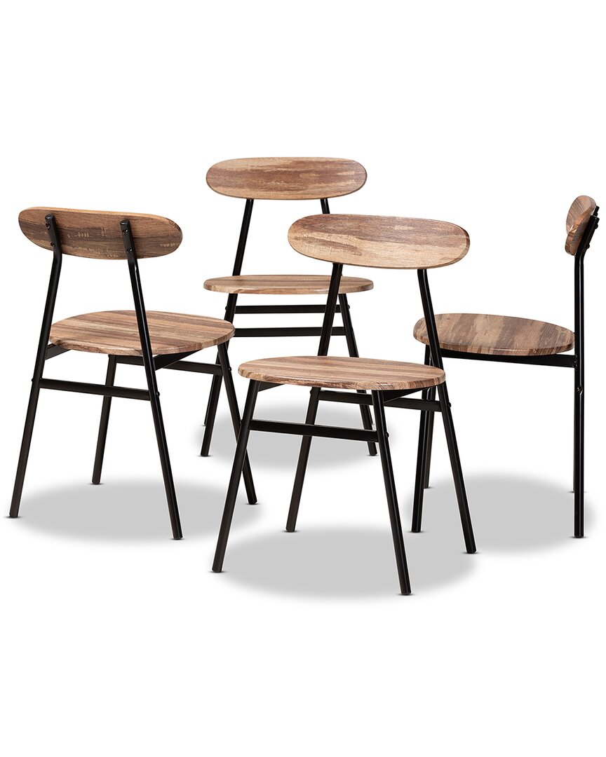 Design Studios Sherwood Mid-century Modern 4pc Dining Chair Set In Black