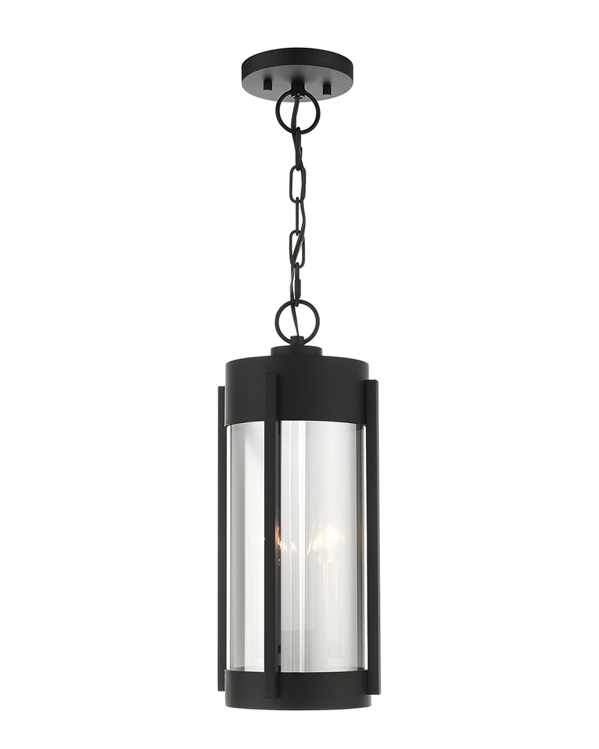 Livex Lighting 2-light Black With Brushed Nickel Candles Outdoor Pendant Lantern