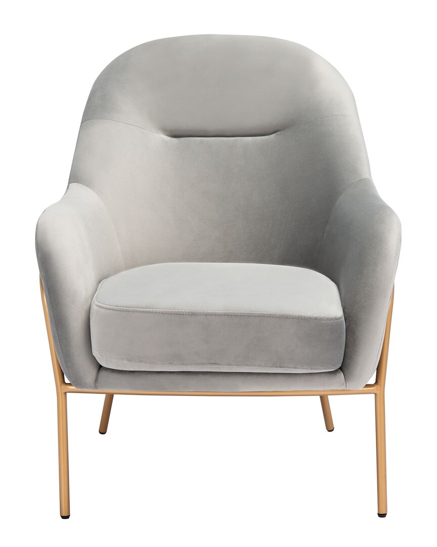 Safavieh Eleazer Velvet Accent Chair In Grey