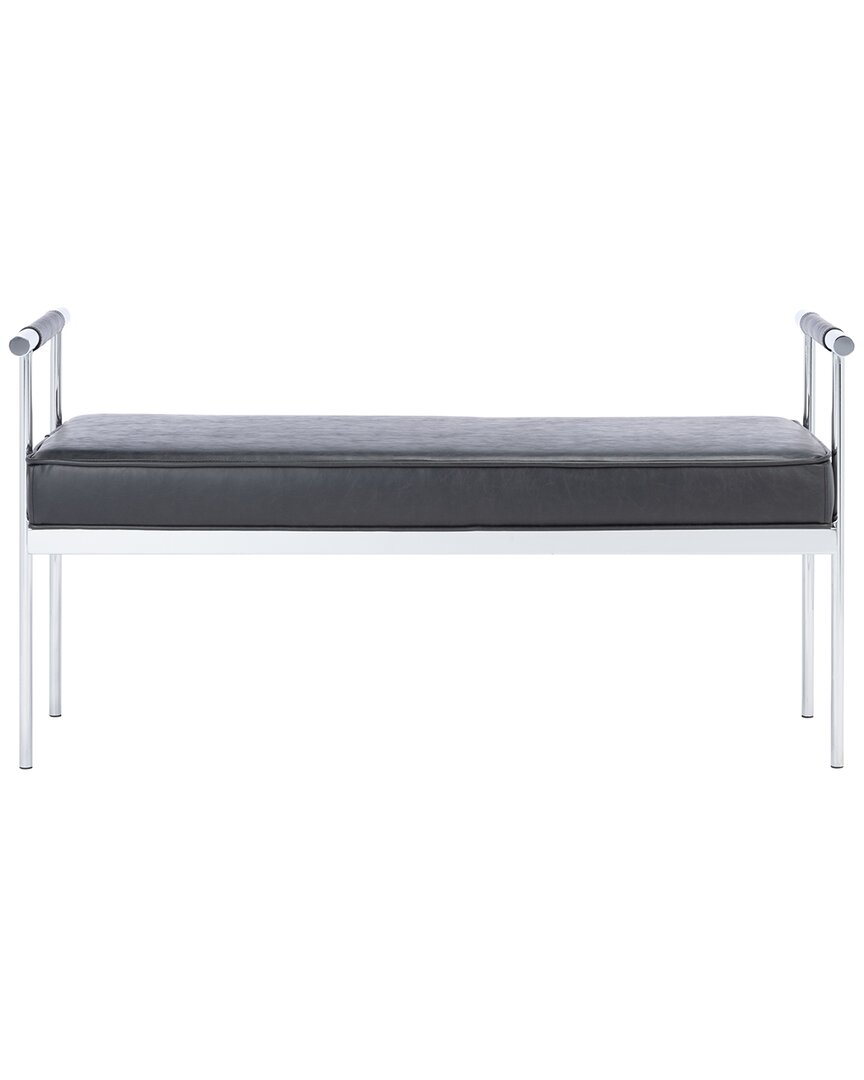 Safavieh Pim Long Rectangle Bench W/ Arms In Black