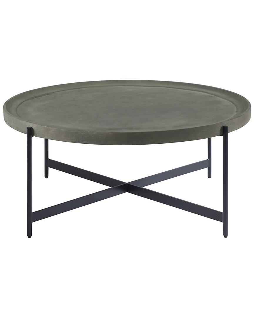 Alaterre Brookline 42in Round Wood With Concrete-coating Coffee Table