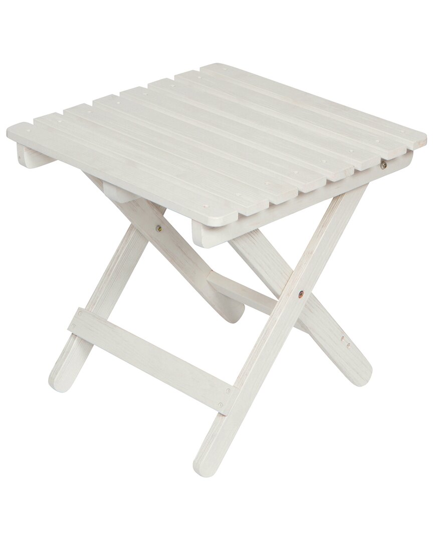 Shine Co. Adirondack Folding Table With Hydro-tex Finish In Off-white