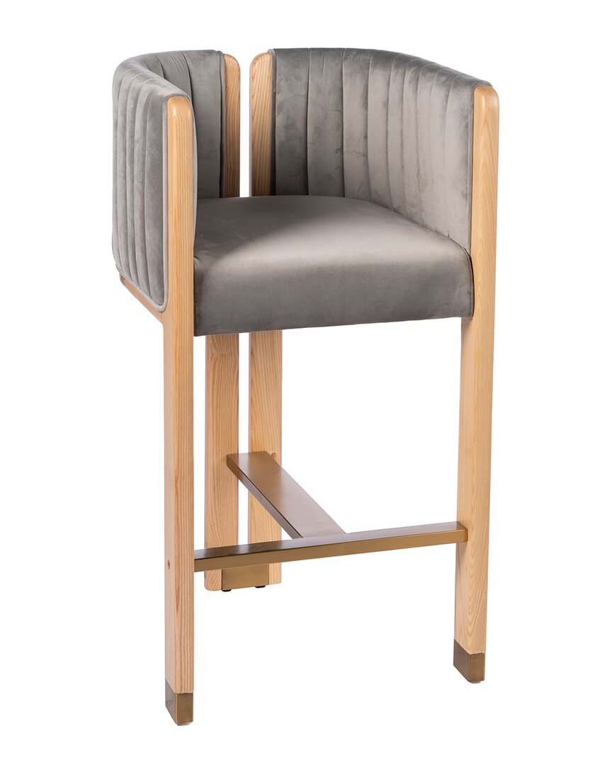 Statements By J Monaco Wood Counter Chair In Grey