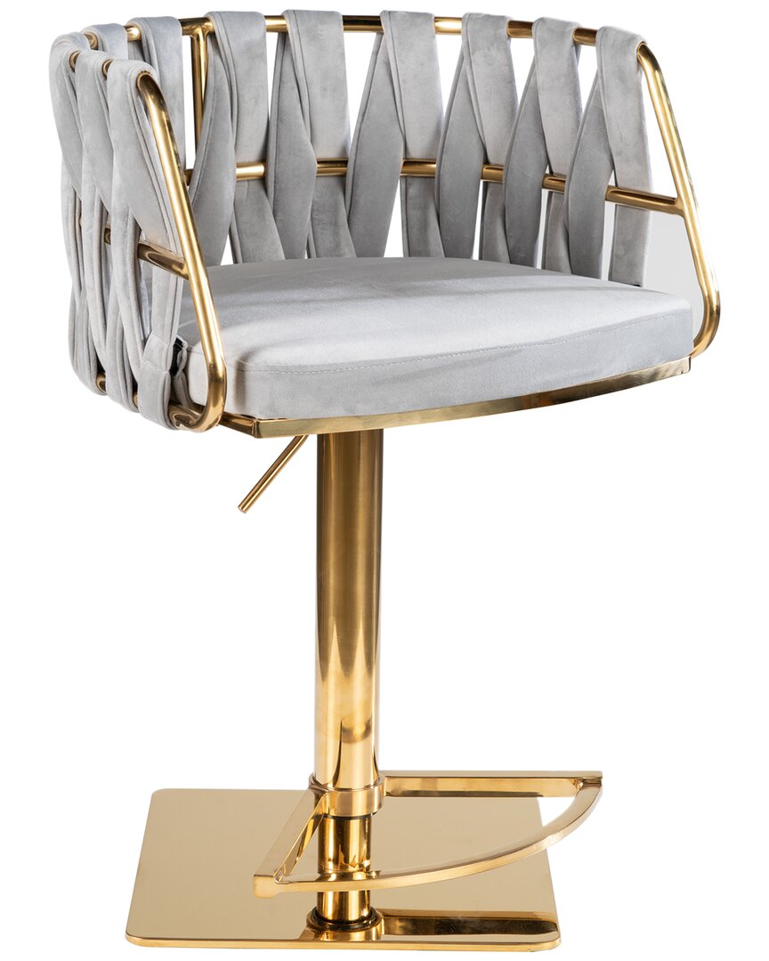 Statements By J Milano Swivel Adjustable Counter Bar Chair In Gold