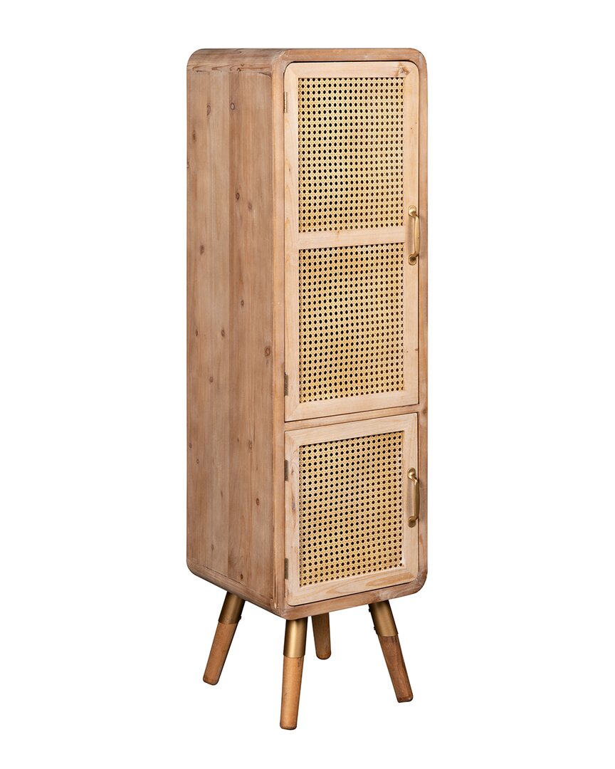 Statements By J Shia Tall Cane Accent Cabinet In Brown
