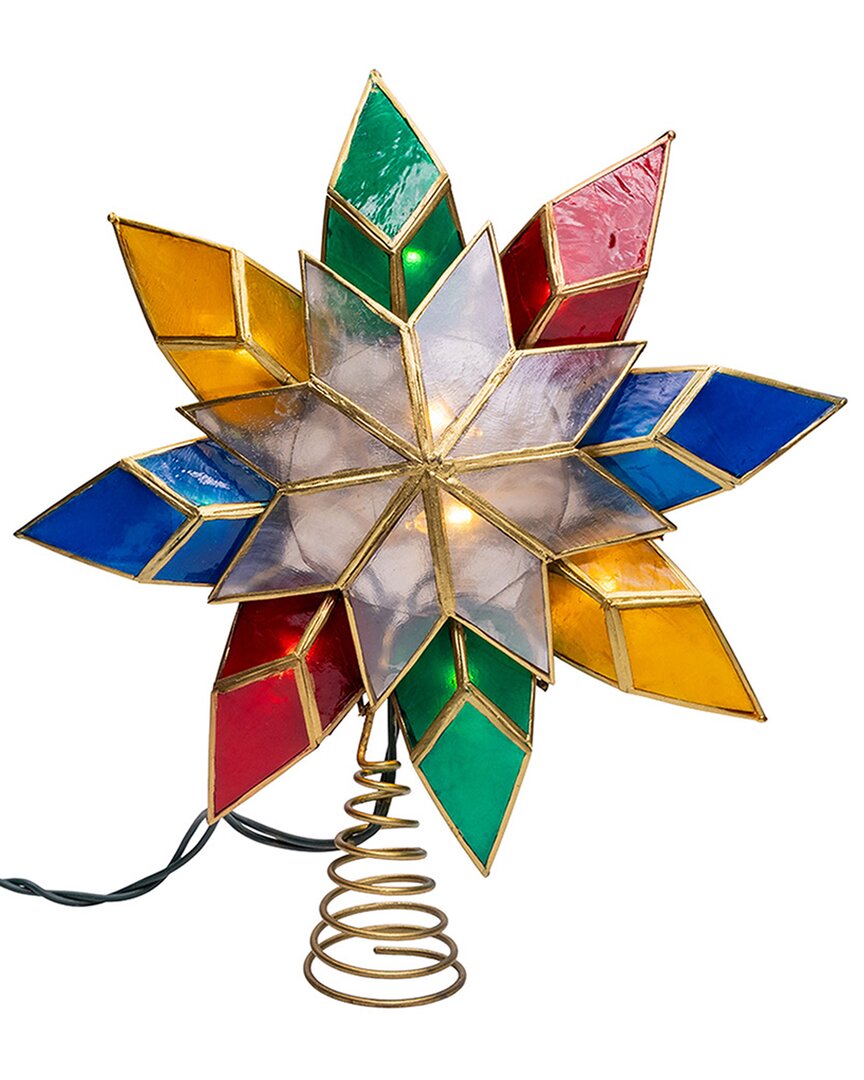 Kurt Adler 10-light Capiz Star Treetop In Multi
