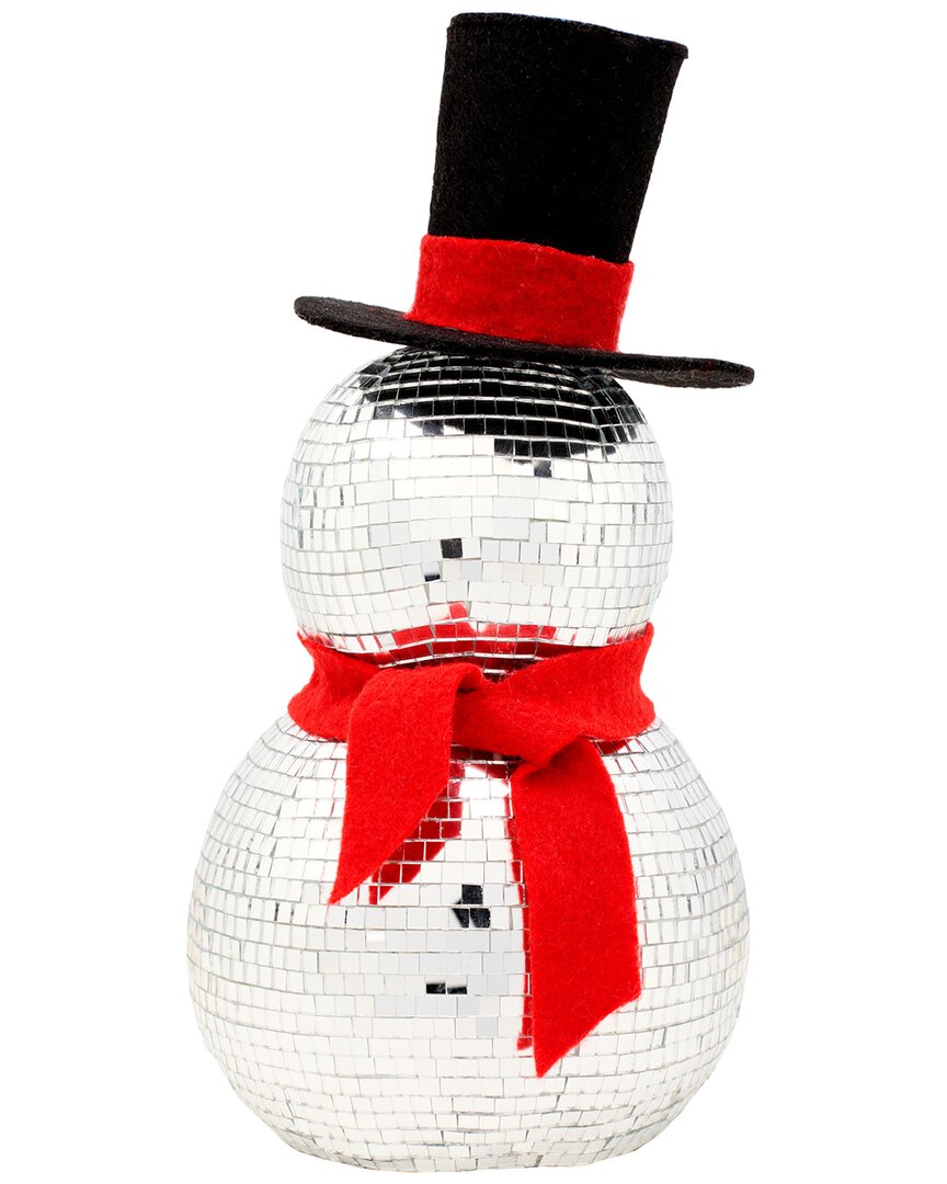 National Tree Company 12in Disco Snowman With Red Scarf In Red