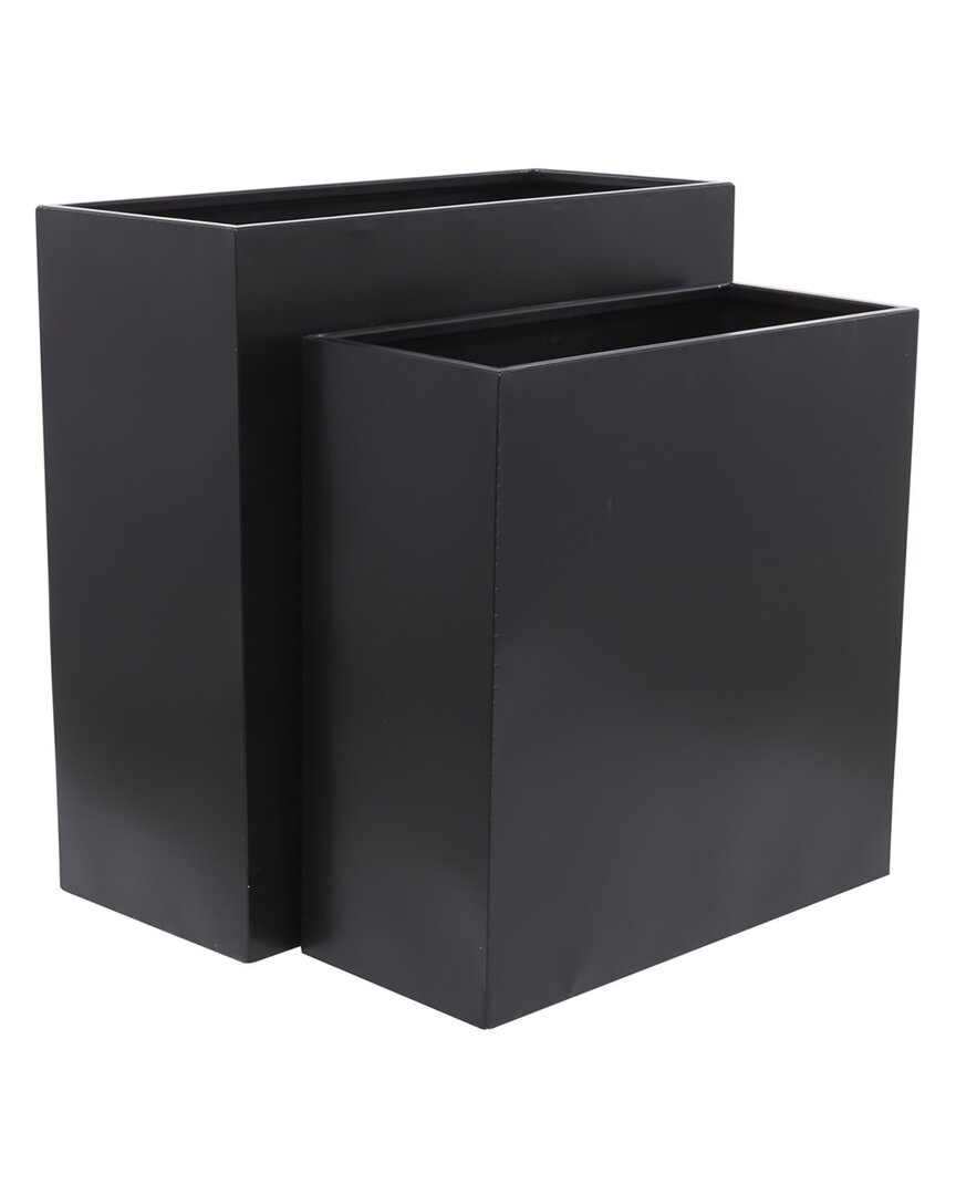 Peyton Lane Set Of 2 Planter In Black