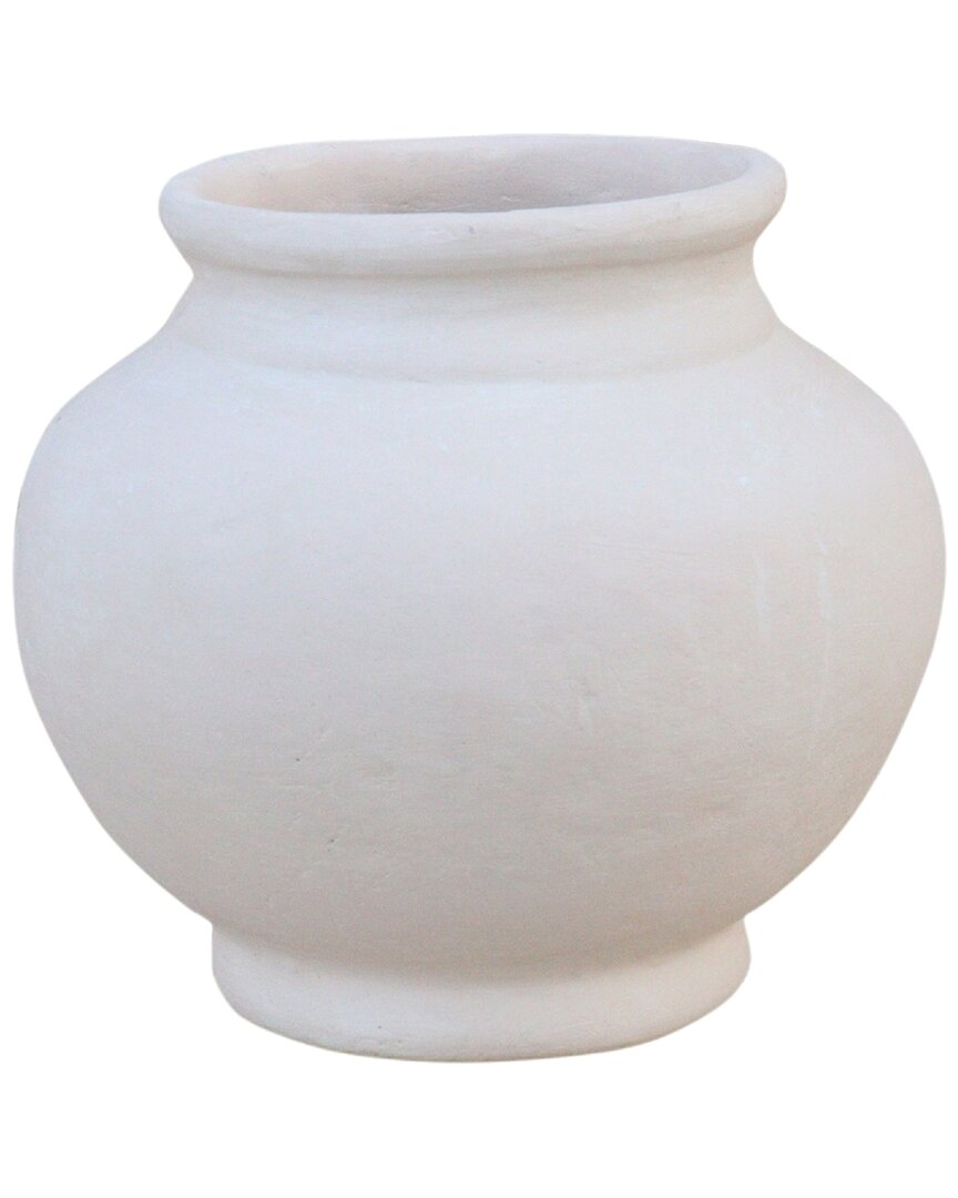 Bidkhome Paper Mache Pot In White