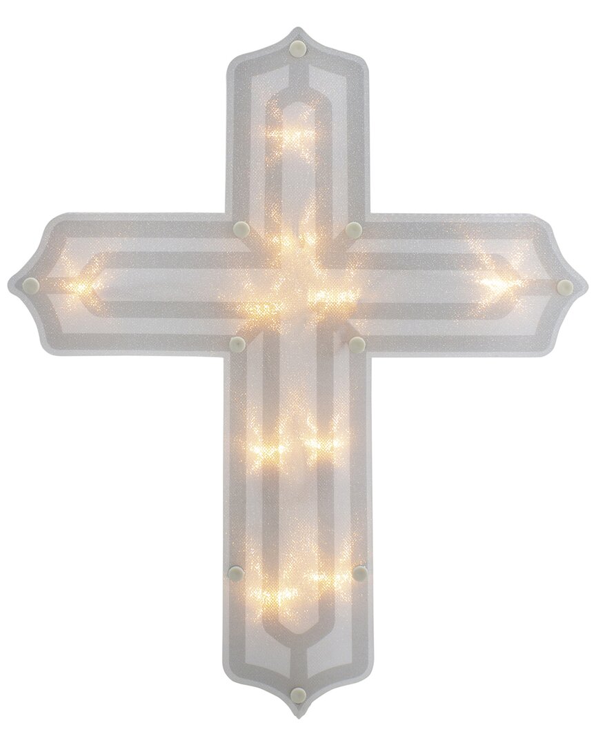 Shop Northlight 14in Lighted Religious Cross Easter Window Silhouette In White