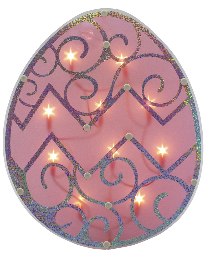 Shop Northlight 12in Lighted Easter Egg Window Silhouette In Pink