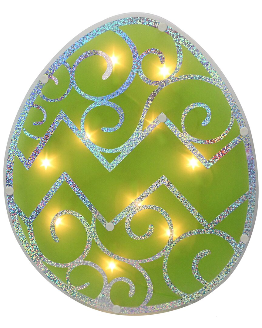Shop Northlight 12in Lighted Easter Egg Window Silhouette In Green