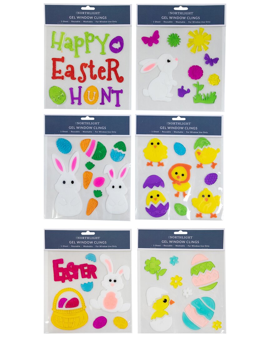 Shop Northlight Set Of 6 Double Sided Easter Gel Window Clings In Multicolor