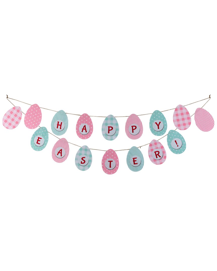 Shop Northlight 70in Pastel Checkered & Striped Happy Easter Banner In Green