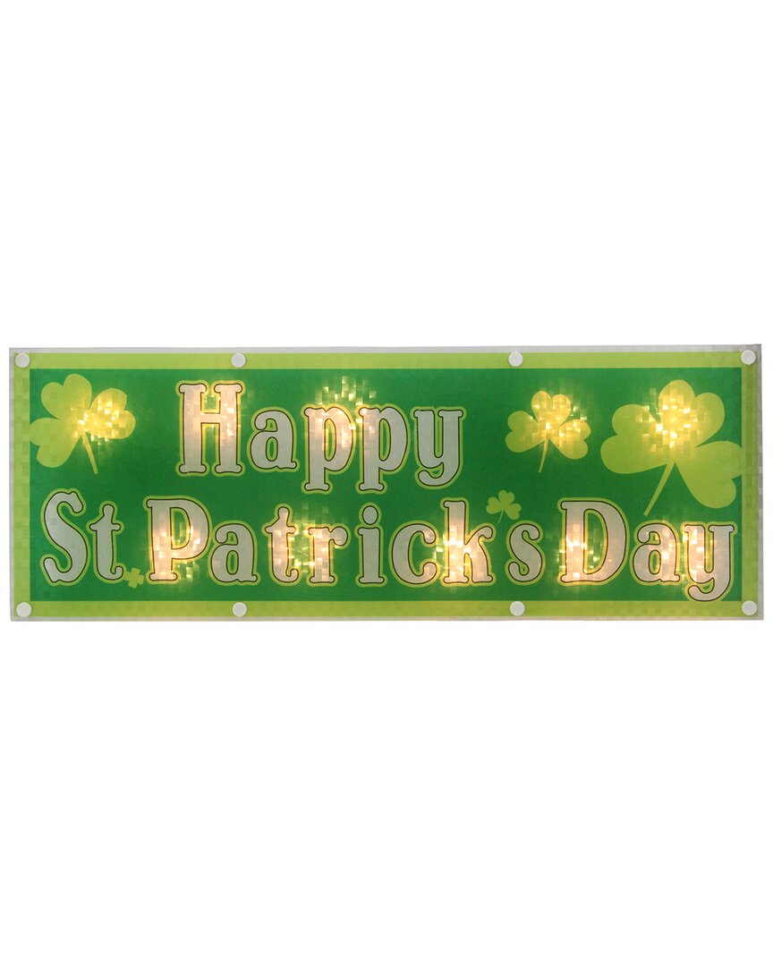 Shop Northlight 17in Lighted Holographic Happy St. Patrick's Day Window Silhouette In Green