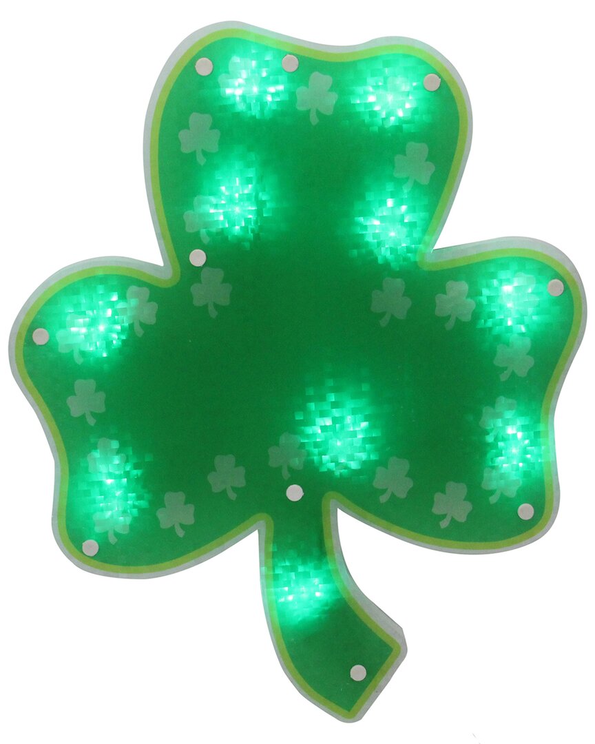 Shop Northlight 14in Led Lighted Shamrock St. Patrick's Day Window Silhouette In Green